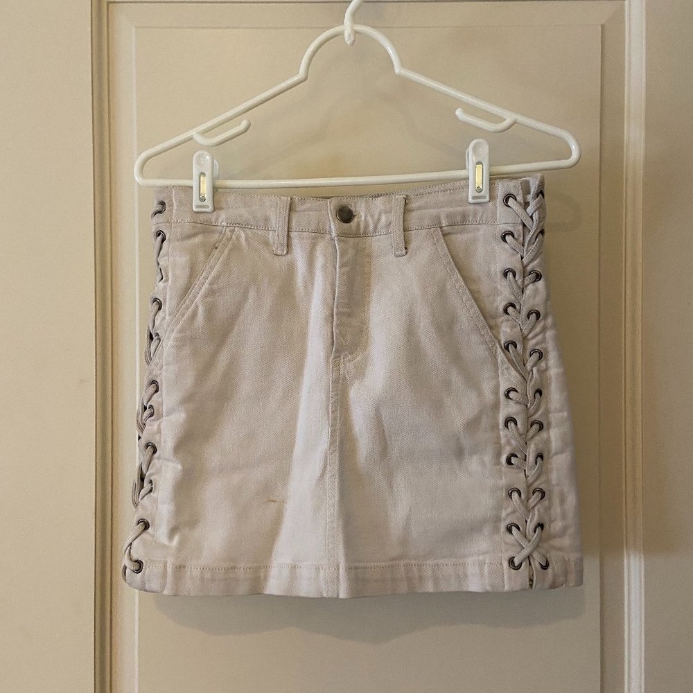 A.L.C. Lace-Up Denim Skirt